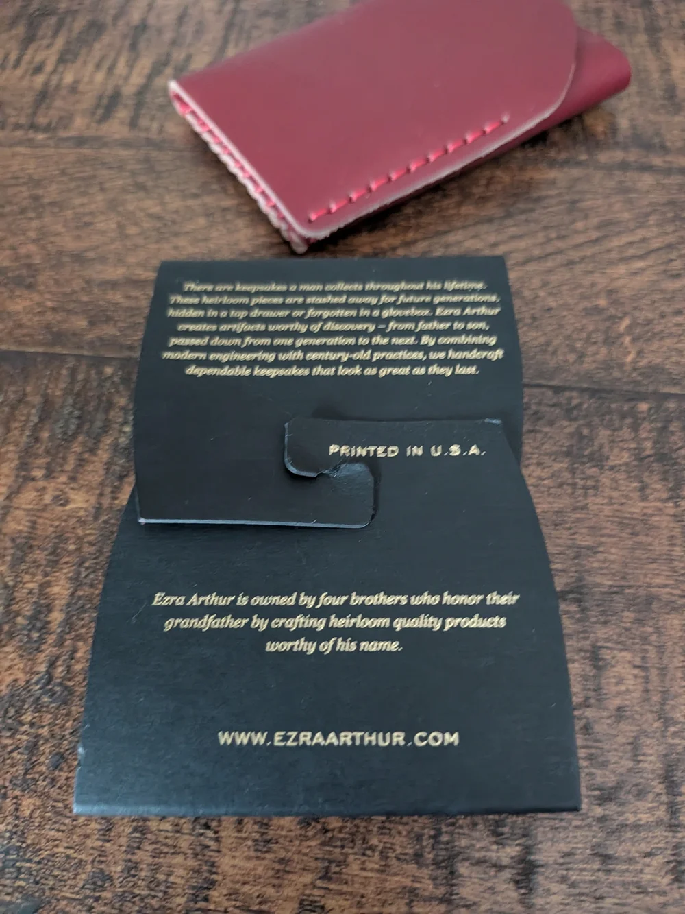 Burgundy Leather Card Sleeve